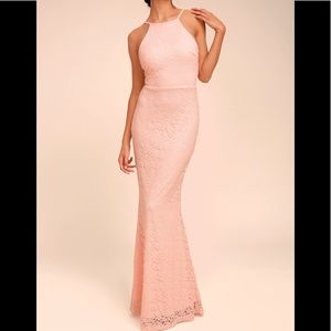 Lulu’s Lace Dress Blush Pink Sz S